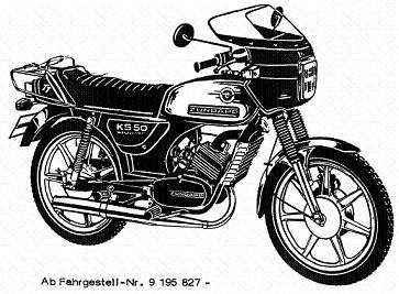 Zndapp-Ersatzteilliste Typ 530-012 KS50 Watercooled